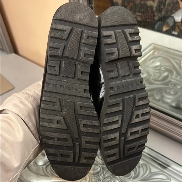 Franco Sarto Cason Womens 9.5 M Black Patent Loafers Sleek Slip-On Work Shoes - Picture 5 of 10